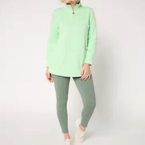 Denim & Co. Active Regular Jacquard Quarter Zip Tunic EUC L